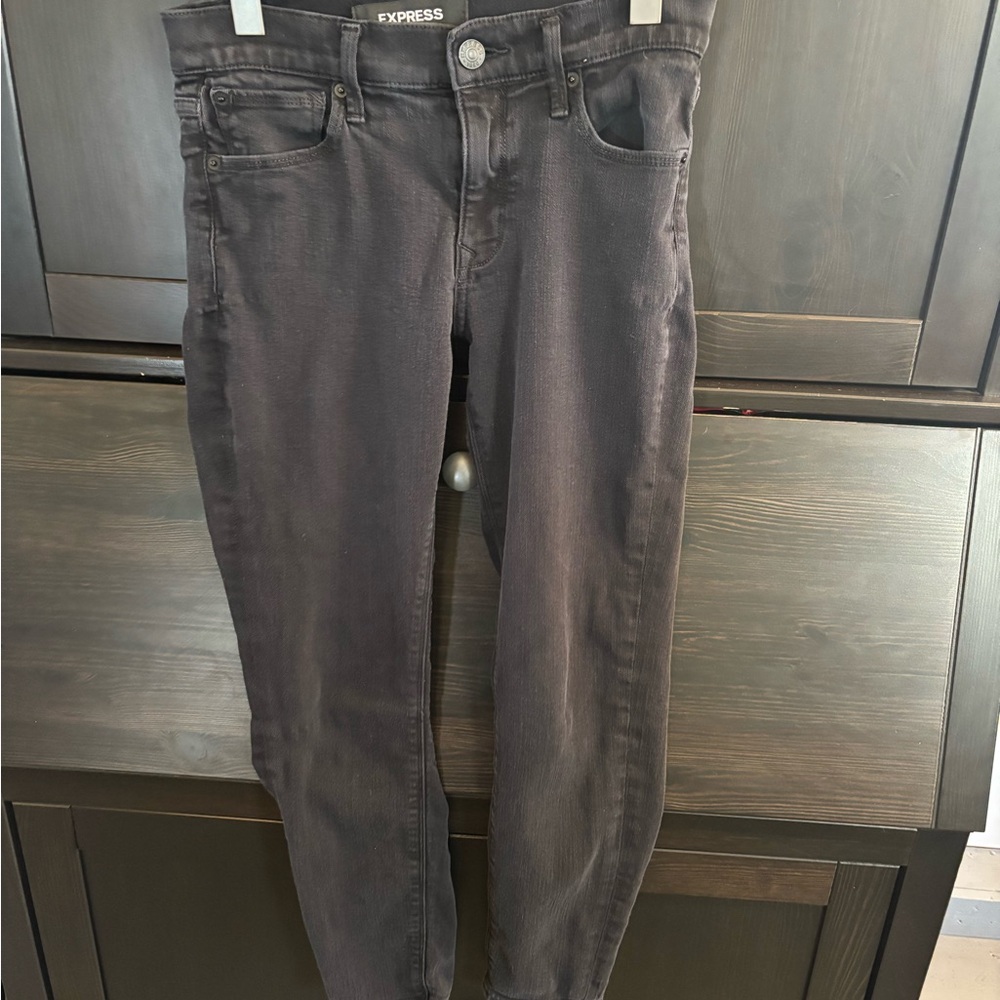 Express Women's Stretch Mid-rise Black Jeans